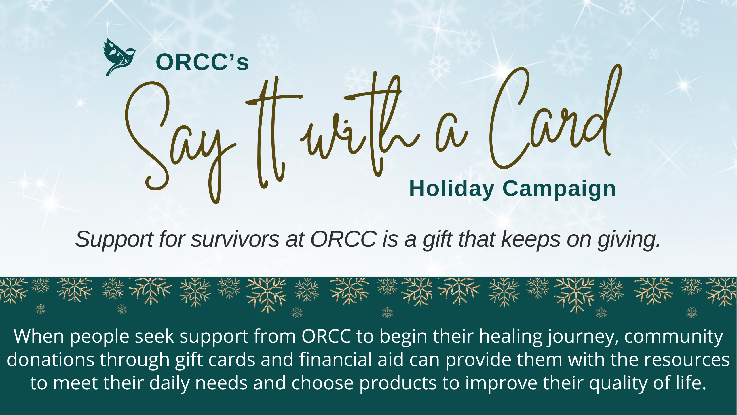 Say It With A Card Holiday Campaign. Support survivors with a donation